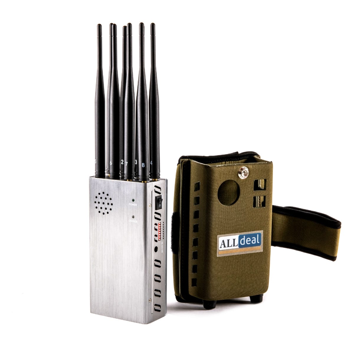 8 Bands Handheld GPS WIFI 5G Cell phone Jammer radius up to 20 meters,8000mAh (8W) - | AllDeal